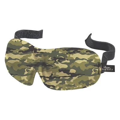 Contemporary Home Living 9.5" Green and Black 40 Blinks Camouflage Eye Mask