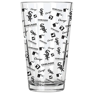 The Memory Company 5.75" Clear and Black MLB Chicago White Sox Logo Printed Pint Glass