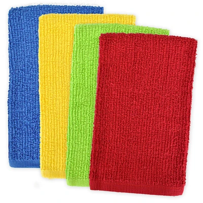 Contemporary Home Living Set of 4 Primary Colored Rectangular Dish Towels 19" x 16"