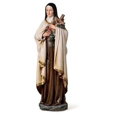 Roman Saint Therese Religious Tabletop Figurine - 13.75" - Brown and Beige