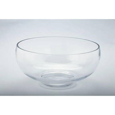 CC Home Furnishings 12.5" Transparent Clear Solid Glass Serving Bowl