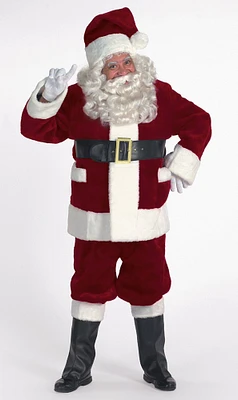 The Costume Center 7-piece Burgundy Deluxe Christmas Santa Suit with Pockets - Adult Size XXL