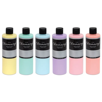 Chromacryl Students' Acrylics - Pastels, Set of 6, 16 oz