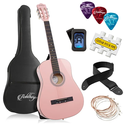Ashthorpe Beginner Acoustic Guitar Package, Basic Starter Kit w/ Gig Bag, Strings, Strap, Tuner, Picks