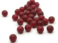 30 11mm Round Red Textured Vintage Plastic Beads