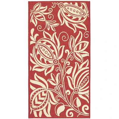 Safavieh   Outdoor CY2961-3707 Courtyard Red / Natural Rug