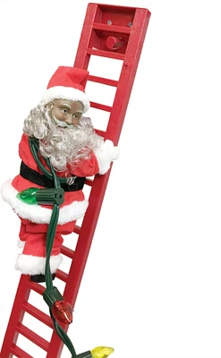 The Costume Center Ladder Climbing African American Santa Christmas Decoration