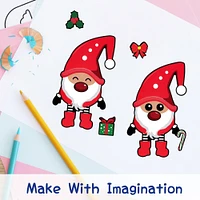 Wrapables Make Your Own Christmas Stickers, DIY Make a Face Sticker Sheets, Holiday Crafts and Activities, Party Favors (24 Sheets)