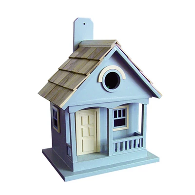 CC Home Furnishings 10" Fully Functional Blue Lakeshore Cottage Outdoor Garden Birdhouse