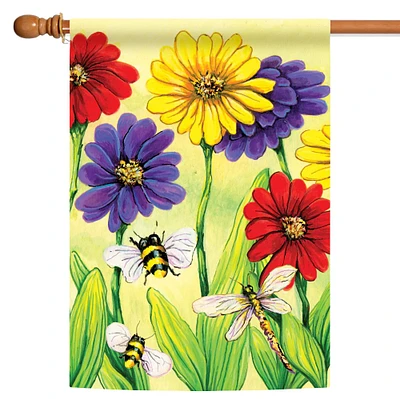 Toland Home Garden Flower and Bee Outdoor House Flag 40" x 28"