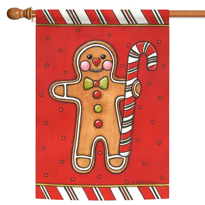 Toland Home Garden Christmas Gingerbread Man Outdoor House Flag 40" x 28"