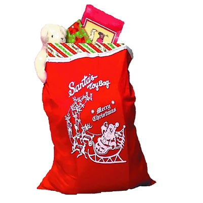 The Costume Center Red “Merry Christmas” Santa Claus Toy Bag with Drawstring – One Size