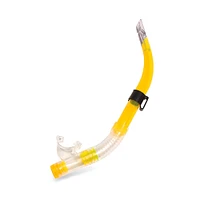 Swim Central 16.5" Yellow and Clear Bahama Purge Semi-Dry Top Sport Swim Snorkel