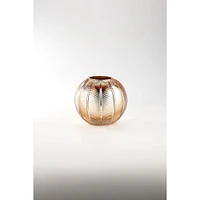 CC Home Furnishings 7.5” Gold Handblown Glass Round Vase