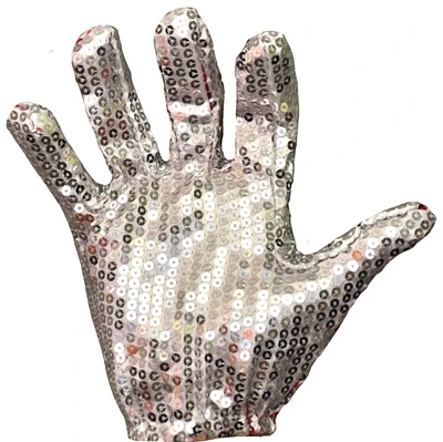 The Costume Center White Sequin Unisex Adult Halloween Gloves Costume Accessory - One Size