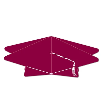 Beistle Club Pack of 12 Maroon 3-D Graduation Cap Party Table Centerpiece 10.5"