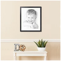 ArtToFrames 21x25" Matted Picture Frame with 17x21" Single Mat Photo Opening Framed in 1.25" Black and 2" Mat (FWM-4083-21x25)