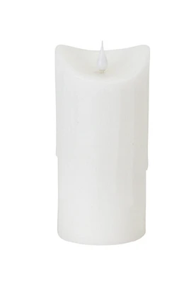 Melrose 7" White Dripping Wax LED Lighted Christmas Flameless Candle with Moving Flame