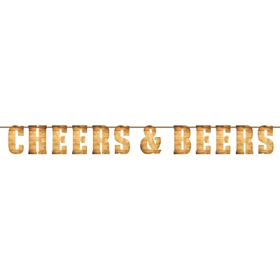 Party Central Club Pack of 6 Brown Cheers and Beers Themed Letter Banners 8.75"
