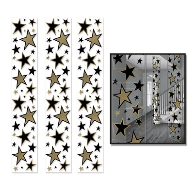 Beistle Pack of 36 Black and Gold Star Party Panel Decorations 6'