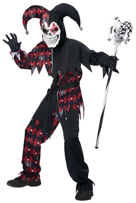 The Costume Center Red and Black Sinister Jester Boy Child Halloween Costume - Large