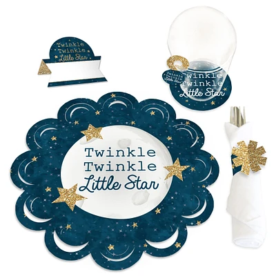 Big Dot of Happiness Twinkle Twinkle Little Star - Baby Shower or Birthday Party Paper Charger & Table Decorations Chargerific Kit for 8