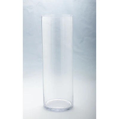 CC Home Furnishings 23.5" Clear Solid Glass Cylindrical Flower Vase