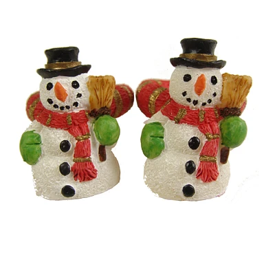 CC Christmas Decor 288 White and Orange Friendly Snowman Christmas Taper Candle Rings 1.25"