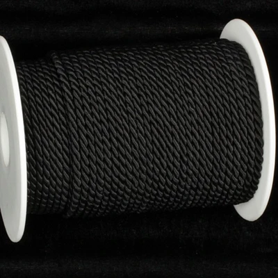 The Ribbon People Black Braided Cording Craft Ribbon 0.2" x 55 Yards