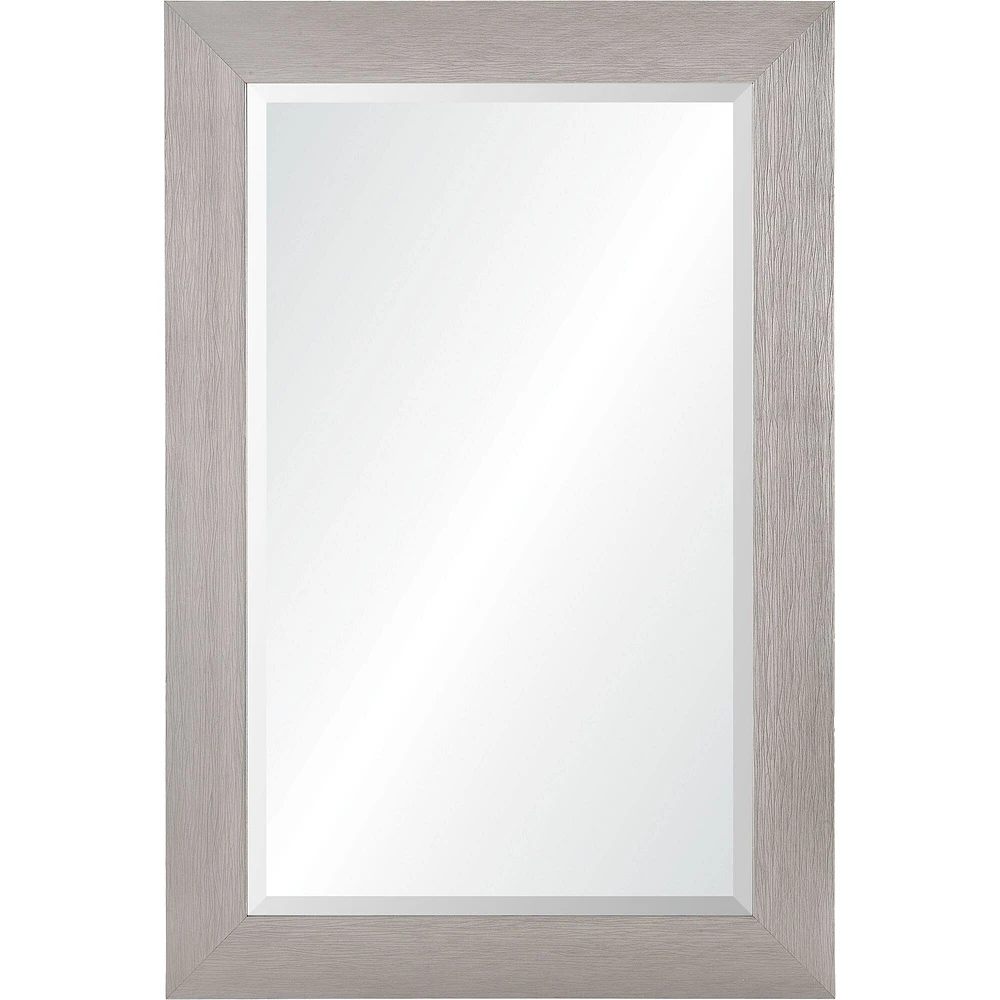 Signature Home Collection 36" Silver and Clear Rectangular Beveled Framed Wall Mirror