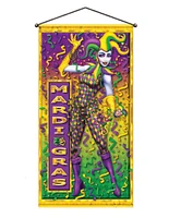 Party Central Club Pack of 12 Yellow and Purple Mardi Gras Metallic Party Door or Wall Hanging Decors 60"