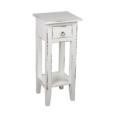 The Hamptons Collection Sunset Trading Cottage Narrow Side Table  Distressed  White Washed