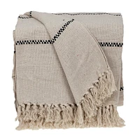 Nassau Collection Beige Casual Woven Handloom Throws 52" x 67"