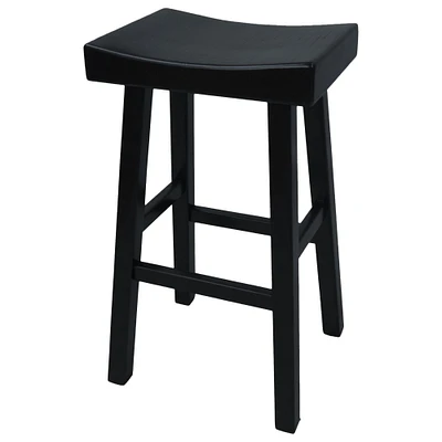Contemporary Home Living 30" Black Counter Stool with Saddle Seat