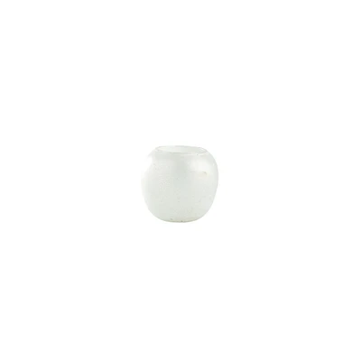 CC Home Furnishings 5" White Handblown Round Glass Vase Tabletop Decoration