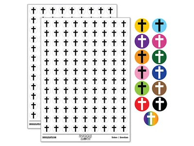 Cross Christian Church Religion 0.50" Round Sticker Pack