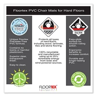 Floortex Cleartex Ultimat XXL Polycarbonate Chair Mat for Hard Floors, 60 x 60, Clear