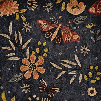 Belagio Cork Fabric, 18" x 15", Butterfly, Multi