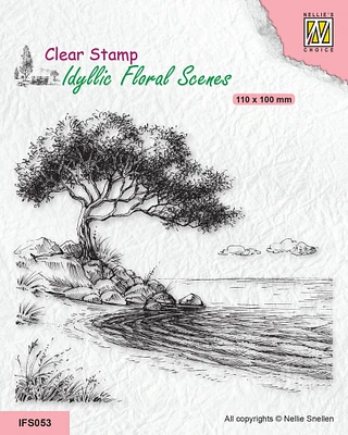 Nellie's Choice  Clear Stamp Idyllic Floral Scene - Tree On Shore