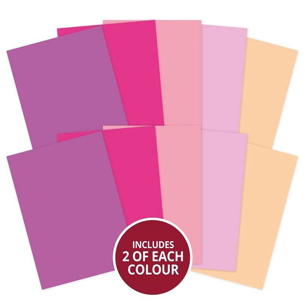 Hunkydory Crafts Adorable Scorable A4 Cardstock x 10 sheets - Pink Shades