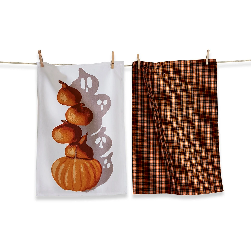 Pumpkin Shadow Dishtowel Set Of 2