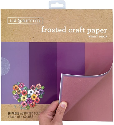 Frosted Craft Tissue Paper 12"X12" 20/Pkg-Berry-Purples