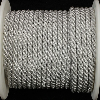 The Ribbon People Silver Metalized Braided Cording Craft Ribbon 0.25" x 27 Yards
