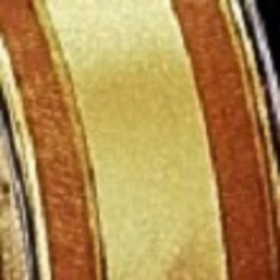 The Ribbon People Dijon Brown and Gold Striped Organdy Margaritte Craft Ribbon 1" x 60 Yards