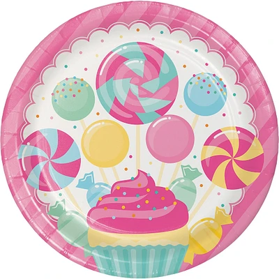 Party Central Club Pack of 96 Pink and Blue Cupcake Round Disposable Party Dinner Plates 9"