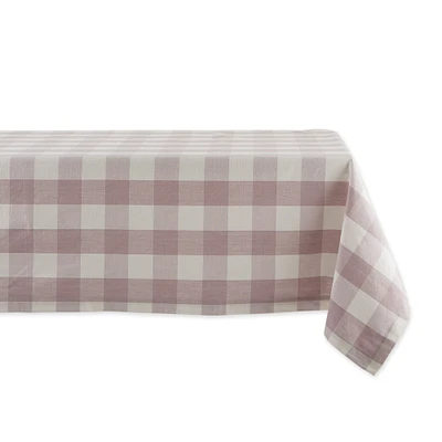 Contemporary Home Living 60" x 104" White and Dusty Lilac Buffalo Check Table Cloth