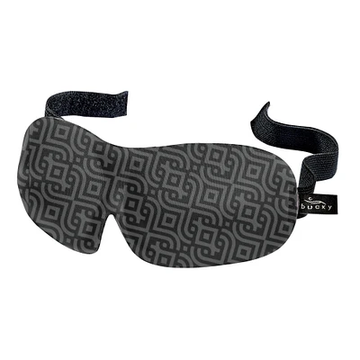 Contemporary Home Living 9" Gray and Black Adjustable Polyester Sleeping Eye Mask