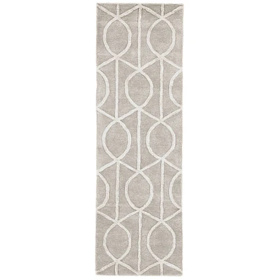 Jaipur Living 2.5' x 10' Cement Gray and Ivory Hand Tufted Wool Area Throw Rug Runner