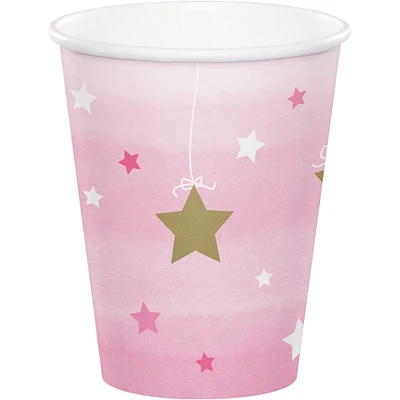 Party Central Club Pack of 96 Pink and White Disposable Drinking Party Tumbler Cups 9 oz.