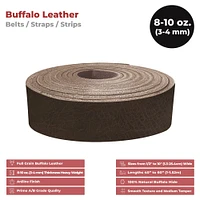 European Leather Works - Buffalo Belt Blanks 8-10 oz (3-4mm) 50" Length Full Grain Leather Belt Straps/Strips for Tooling, Holsters